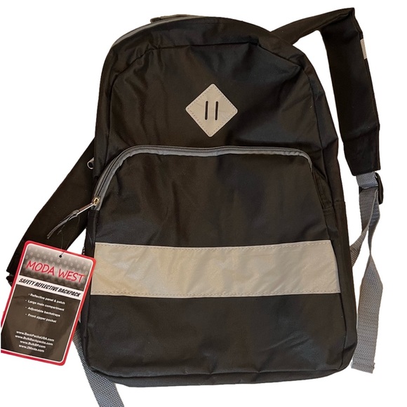 Moda West backpack NWT safety reflective black - Picture 1 of 7